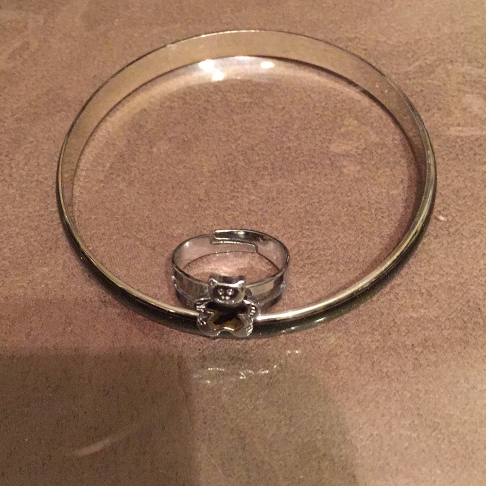 Mood bracelet & bear Ring